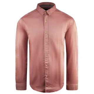Scotch & Soda Slim Langarm Plain Pink Herren Baumwollhemd