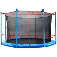 walexo Gartentrampolin Trampolin Innenliegendes Sicherheitsnetz für 6- oder 8 Stangensysteme, Ø 305 cm, (8 tlg)