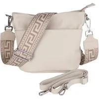 MIRROSI Umhängetasche Damen, Crossbody Bag, Echtleder Made in Italy (1 Tasche 2 Gurte oder Basic Version 1 Tasche 1 Gurt), 24x18x12cm (BXHXT)