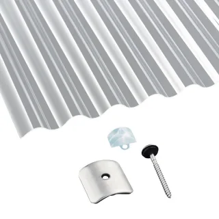 Acryl | Terrassendach-Set | Sinusplatte | 76/18 | 1,5 mm | glatt | klar
