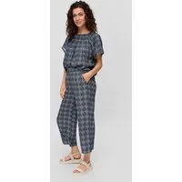 s.Oliver Culotte Hose Culotte aus Viskose mit Elastikbund und Musterstruktur
