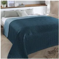 Delindo Lifestyle Tagesdecke Belford, anthrazit grau oder blau, Bettüberwurf 140x210 oder 220x240, in elegantem Hexagon-Steppdesign