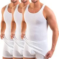 HERMKO Unterhemd 3000 (Pack, 3er) 100 % Bio Baumwolle Tank Top Basic Feinripp hergestellt in EU