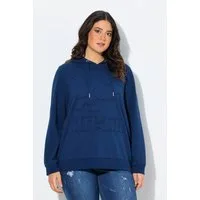 Ulla Popken Sweatshirt Hoodie Blumen-Applikation Kapuze Langarm