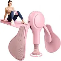 HEYHIPPO Beckenbodentrainer Beckenbodentrainer 15×26 cm – für Oberschenkel, Po & Beckenboden, Beinwiderstandstraining mit Feder, Beckenboden- & Po-Training, Verstellbarer Oberschenkeltrainer, 650g, mit Feder, pink, leicht