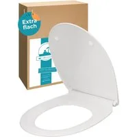 Calmwaters WC-Sitz Extra Flach, Slim, Absenkautomatik, Abnehmbar, Montage von oben, 26LP3163