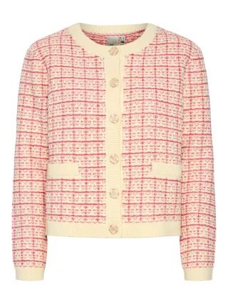Y.A.S - YASLIVIA LS SHORT KNIT CARDIGAN NOOS birch - Gr. - S