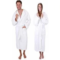 Betz Bademantel Saunamantel mit Kapuze BERLIN für Herren und Damen, Wadenlang, 100% Baumwolle, Kapuze, gürtel