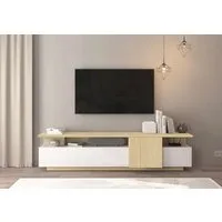 OTTO home Lowboard Lowboard ETHOS,Lowboard,TV-Kommode,TV-Möbel,TV-Bank (1 St), Mit zwei Drehtüren, einer Klapptür und zwei offenen Fächern,B.210 cm
