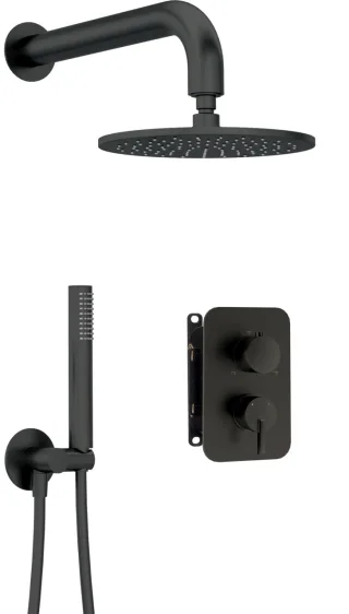 Neuesbad Serie 600 Unterputz Dusch-Set und Kopfbrause, Oberfläche: schwarz matt NB1BXYYNQSM1