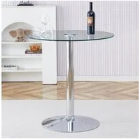 ANYSUN Glastisch Esstisch Rund Glas,Moderner minimalistischer Glasbalkentisch (Runder Esszimmertisch Küchentisch für 4 Personen), Esszimmertische mit Metallbeinen Küchentisch für Wohnzimmer Küche