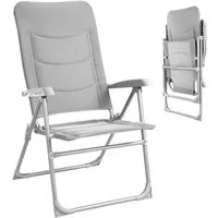 TLGREEN Klappstuhl mit Polsterung,6-fach verstellbarer Campingstuhl, (1 St), Stabiler Aluminiumrahmen & 2 cm dicke Polsterung,bis 150 kg