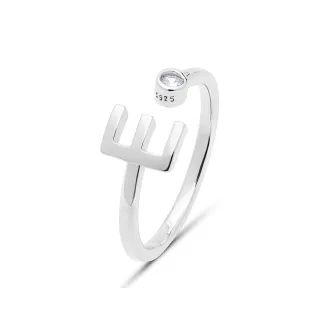 Luxenter 925 Sterling Silber Ring mit rhodinierten Brillanten-Zirkonia - Alphabet