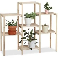 relaxdays Blumenständer Pflanzenregal Holz, L