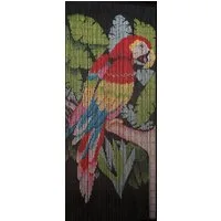 CONACORD Türvorhang Decona Papagei Dekovorhang bunt, Hakenaufhängung, halbtransparent, 90 x 200 cm, Bambus - blickdicht dank hoher Stranganzahl