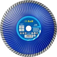 S&R Diamanttrennscheibe 230 x 2,6 x22,2mm TURBO-CUT, Industriequalität, Trennscheibe für Beton, Stahlbeton, Granit, Naturstein, vibrationsarme Wellenkern-Geometrie