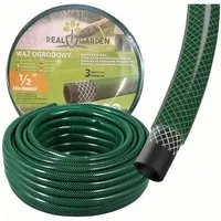 Realb2b Gartenschlauch Gartenschlauch 30m 1/2 Zoll Bewässerungsschlauch Knickschutz Grün, UV-beständig, Algenresistent / Knickarm, (Gartenschlauch Set 3-lagig mit UV-Schutz und Kreuzgewebe-Verstärkung, Wasserschlauch 30 Meter für Gartenbewässerung un