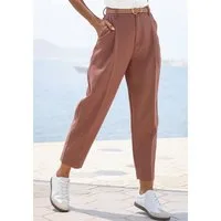 LASCANA Bundfaltenhose mit schmalem Gürtel in Barrel Form (mit Gürtel) mit Gürtel, in modischer Barrel-Form, Businesshose, bequem