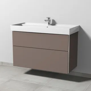 Sanipa 3way Waschtischunterbau zu Villeroy & Boch Collaro Waschtisch mit 2 Auszügen, Taupe-Matt BP8371T