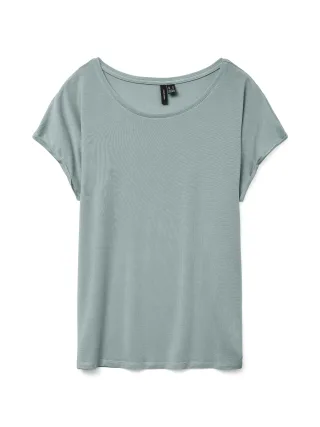 VERO MODA - VMAVA PLAIN SS TOP JRS NOOS Gray Mist - Gr. - S