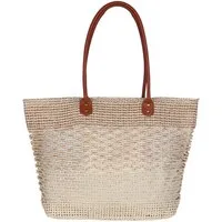 MIRROSI Strandtasche aus Papierstroh, Der perfekte Begleiter für Sommer & Urlaub, ca. 48x38x12cm