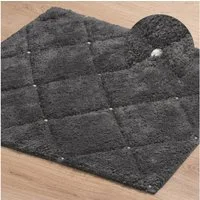 Eurofirany Teppich CHICK Eleganter Teppich Design Badematte Badeteppich Kristalle, dekorativer Bettvorleger 50x70 cm 60x90 cm Baumwolle