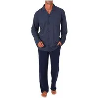 Normann Pyjama Normann Herren Langarm Pyjama zum durchknöpfen, auch in Übergrössen