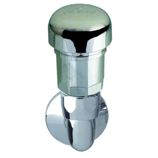 Aalberts SEPP Safe Rohrbelüfter 0006073 Bauform D DN 15, mit Wandanschlussbogen, Messing verchromt