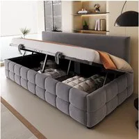 Odikalo Schlafsofa Polsterbett Sofabett Stauraumbett 90*200 cm Hydraulisch Mehrfarbig