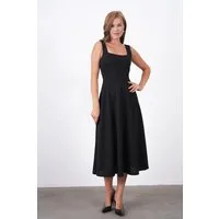 WOMAN VISION Midikleid Midikleid mit eckigem Ausschnitt und breiten Trägern