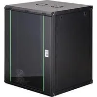 Wandgehäuse Dynamic Basic Serie - 600x600 mm (BxT), IT-Schrank schwarz, 16 Höheneinheiten