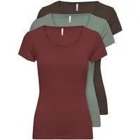 ONLY T-Shirt ONLLIVE LOVE NEW (3-tlg., 3er Pack) Figur betont, elastische Baumwollqualität