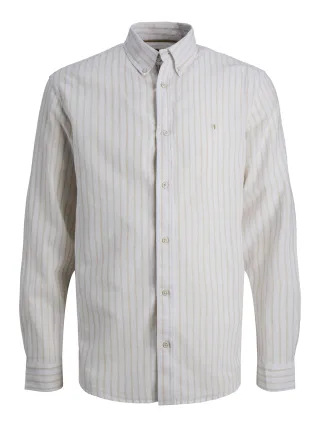 JACK&JONES - JPRBLUSUMMER LINEN BL SHIELD LS SHIRT LN Grün - Gr. - XXL