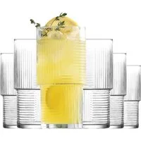 LAV Gläser-Set Helen Longdrinkglas, 6-tlg., Glas, 6er Set, 400ml, ideal für Longdrinks, Wasser, Säfte, Cocktails