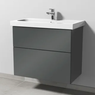 Sanipa 3way Waschtischunterbau zu Geberit iCon Light Waschtisch mit 2 Auszügen, Anthrazit-Glanz SF57279