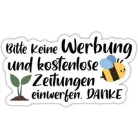 Spreadshirt Aufkleber Bitte Keine Werbung Einwerfen Briefkasten Sticker Aufkleber