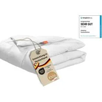 sleepling Daunenbettdecke Komfort, 135 x 200 cm, 155 x 220 cm, weitere Größen und Wärmeklassen, Füllung: 90% Daunen, 10% Federn, Bezug: 100% Baumwolle, als warme Winterdecke oder leichte Sommerdecke, Downpass, Made in EU