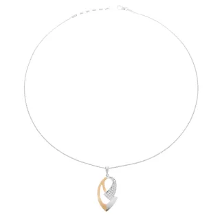 Orphelia Damen-Kette aus 925er Sterlingsilber mit Anhänger – Silber/Rosé ZH-6004