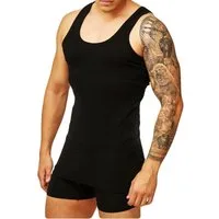 DDOnlineShop Unterhemd Tank Top Achselshirt für Herren Schwarz (Packung,Spar-Set, 4-St., 4er-Pack) aus 100% Baumwolle-Premium Qualität(A-070)