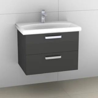 Artiqua 412 Waschtischunterschrank für Daylight K0726, Anthrazit Hochglanz, 412-WU2L-I04-7015-51 412-WU2L-I04-7015-51