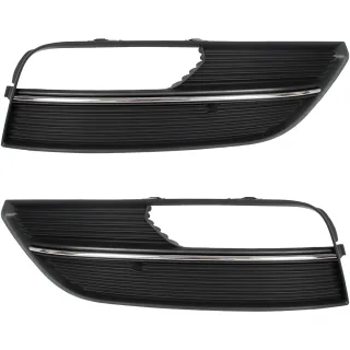 Stoßstangen Gitter Abdeckung mit Chrom Streifen LINKS + RECHTS 8V3807681A + 8V3807682A für Audi A3 8V ab 2012-2016