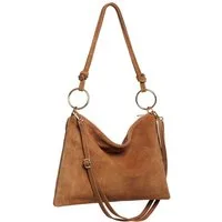 Caspar Umhängetasche Wildleder Umhängetasche Damen Tasche - PREMIUM LINE - Modell No.858, 100% italienisches Leder, samtig weich, angenehmer Tragekomfort