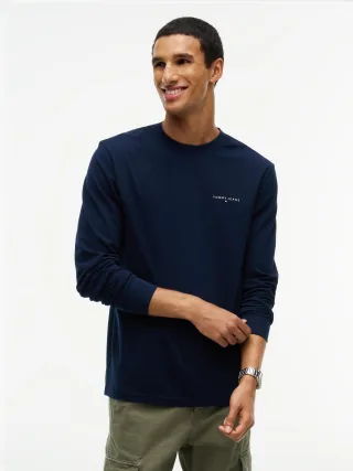 Tommy Jeans (PVH Group) - TJM SLIM CHEST LINEAR LS TEE EXT Dark Blue - Gr. - S