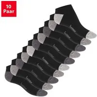 Footstar Sneakersocken 10 Paar Sneaker Socken für Damen & Herren - Bunte Ferse & Spitze (10-Paar)