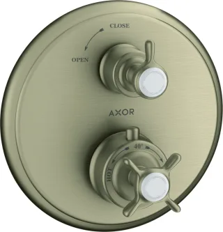 Hansgrohe Thermostat Unterputz Axor Montreux F-Set brushed nickel mit Absperrventil, 16800820 16800820
