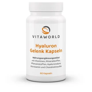 Vitaworld Hyaluron Gelenk | 60 Kapseln | mit Glucosamin, Chondroitin, Hyaluronsäure, Vitaminen und Mineralstoffen