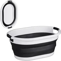 relaxdays Wäschekorb Faltbarer Wäschekorb 36 Liter (1 St), schwarz