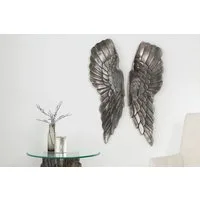 riess-ambiente Wanddekoobjekt FALLEN ANGEL 65cm silber, Flügel · Wanddekoration · Wohnzimmer · Metall