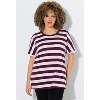 Ulla Popken T-Shirt T-Shirt Ringel Oversized Rundhals Halbarm