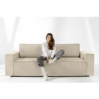 KONSIMO® 3-Sitzer NAPI Sofa mit Schlaffunktion & massivem Gestell, hergestellt in der EU, Couch für Dauerschläfer, mit Wellenunterfederung, Großer Bettkasten